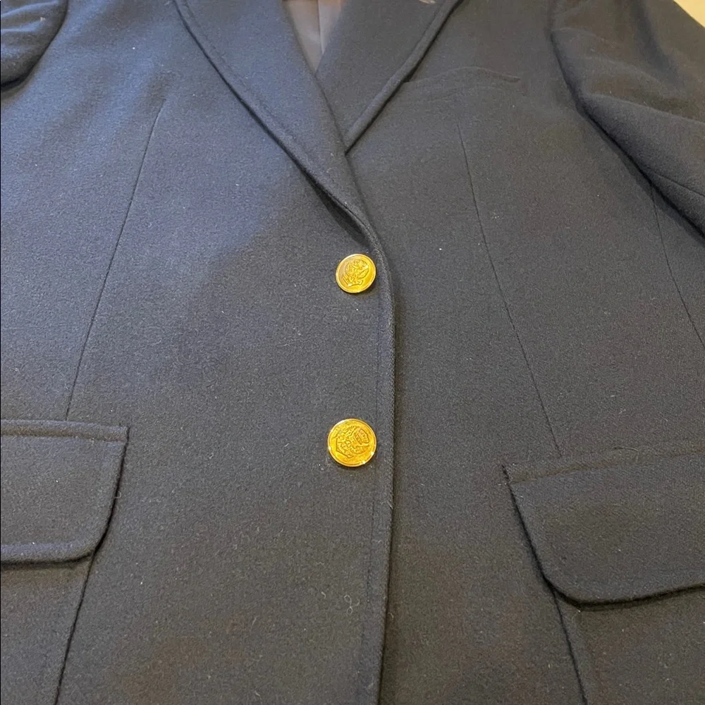 VTG Stanley Blacker for Marshall Field’s Navy Blue Wool Blazer 2‑Button  P2P 22”